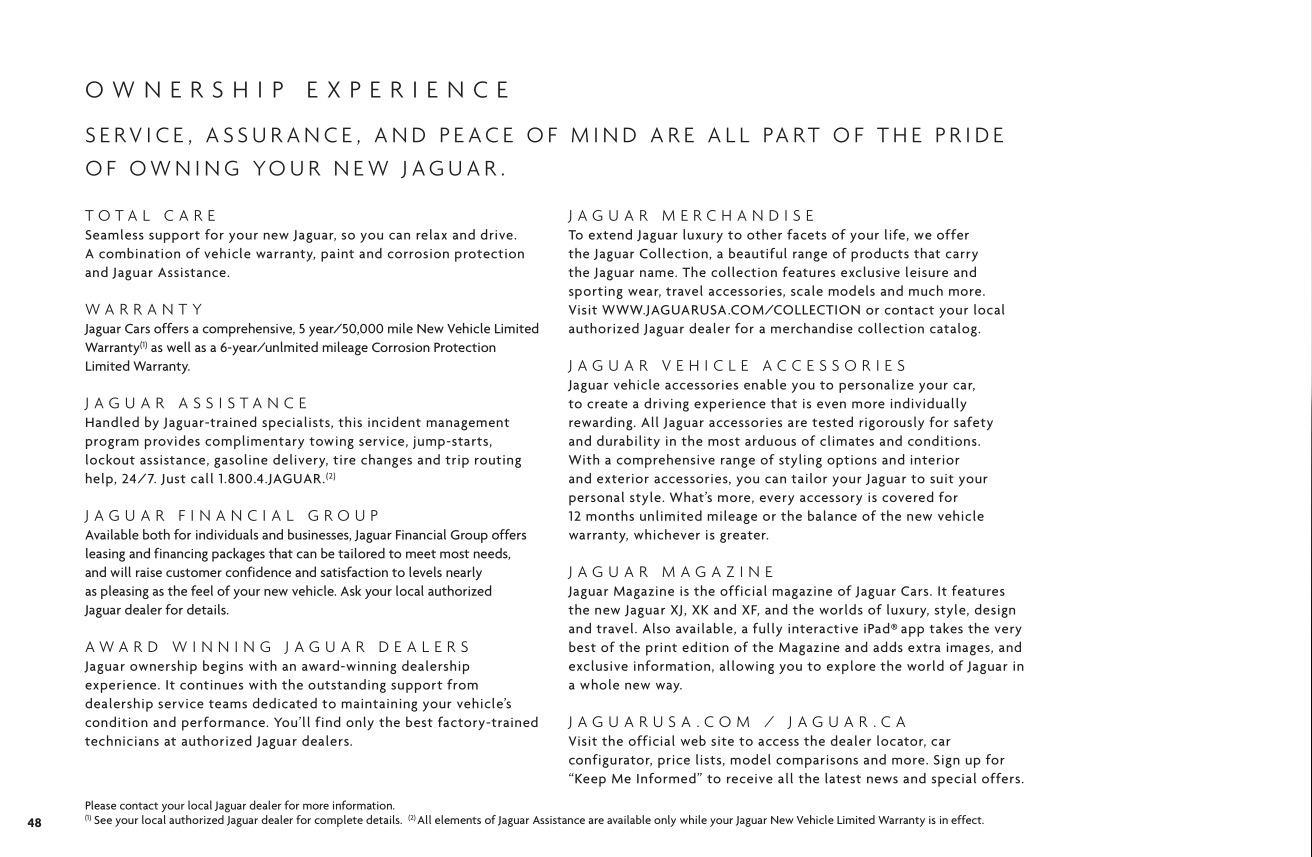 2012 Jaguar Model Lineup Brochure Page 49